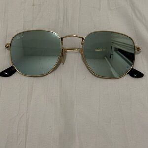 Ray-Ban Gold Frame Sunglasses with Black Tortoise Temples